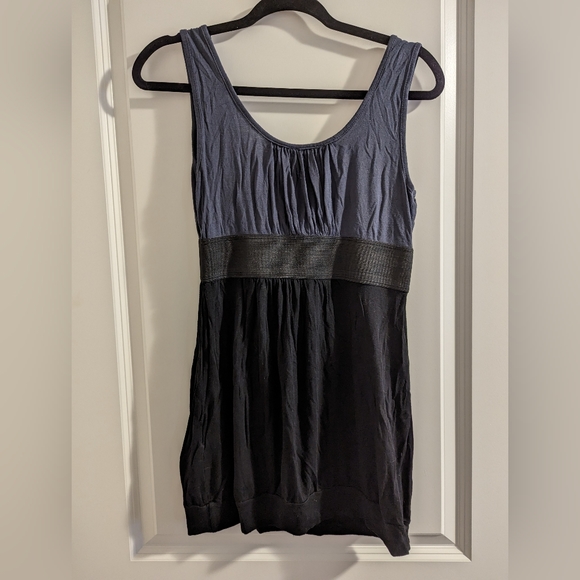 WAREHOUSE ONE | black and gray mini dress, size medium - Picture 3 of 3